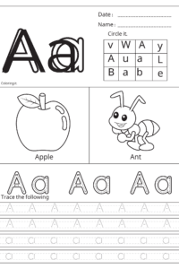 Alphabet Tracing & Colouring Worksheets A–Z