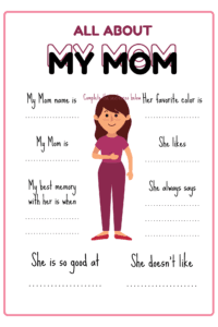 All About My Mom – Kids Activity Page