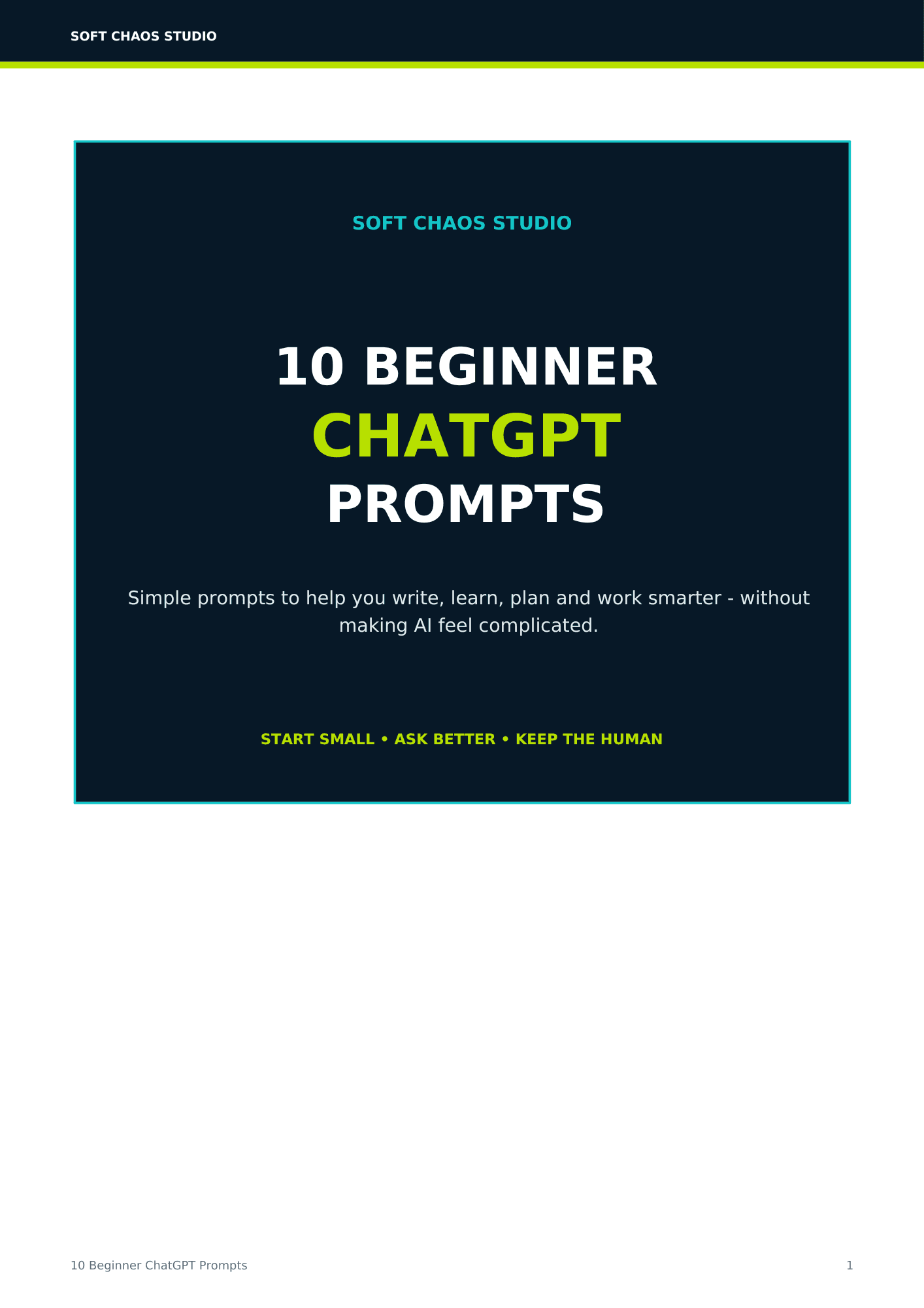 10 Beginner ChatGPT Prompts