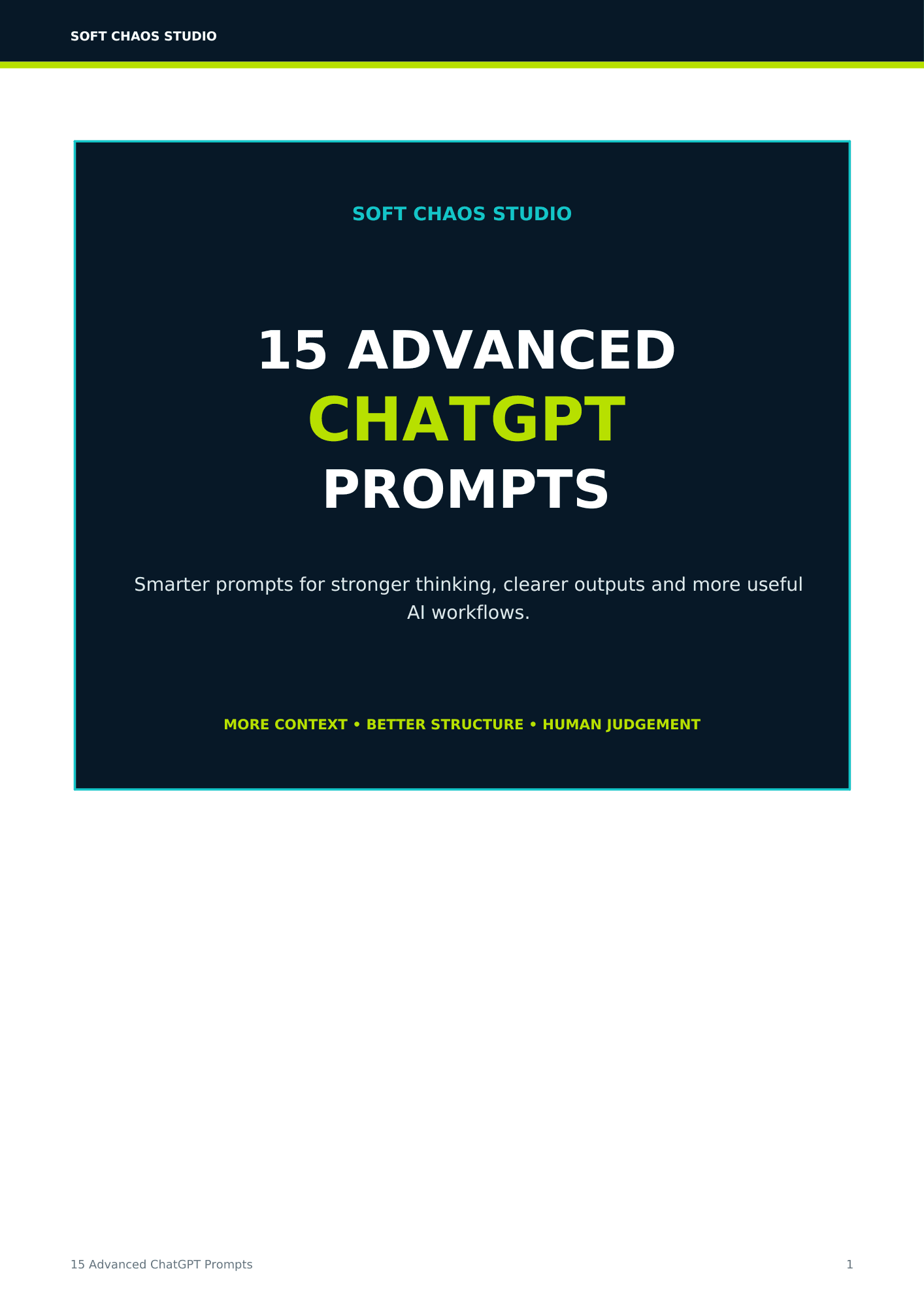 15 Advanced ChatGPT Prompts
