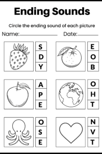 Ending Sounds Worksheets
