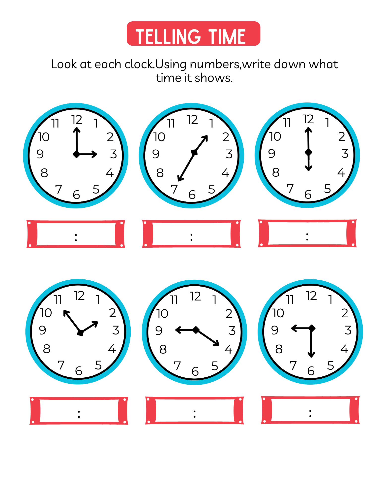 Cute Clock Colouring & Learning Book